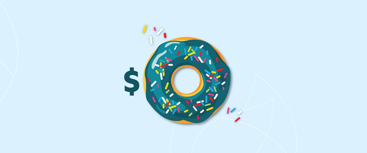 Donut representing no monthly fees